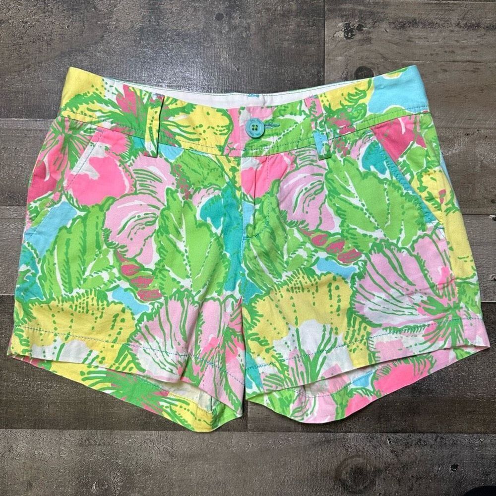 Lilly Pullitzer Callahan Shorts womens size 00 preppy floral